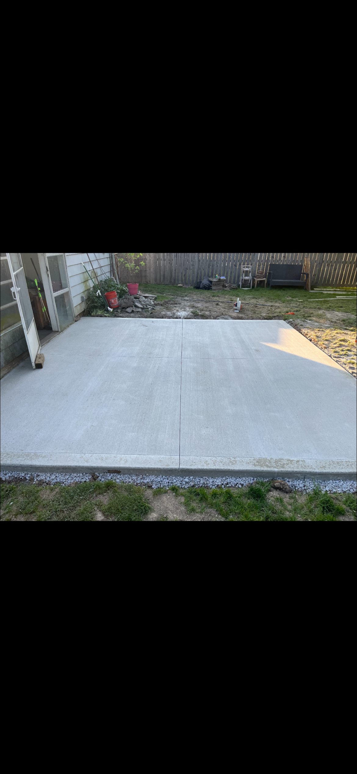 Finished concrete patio