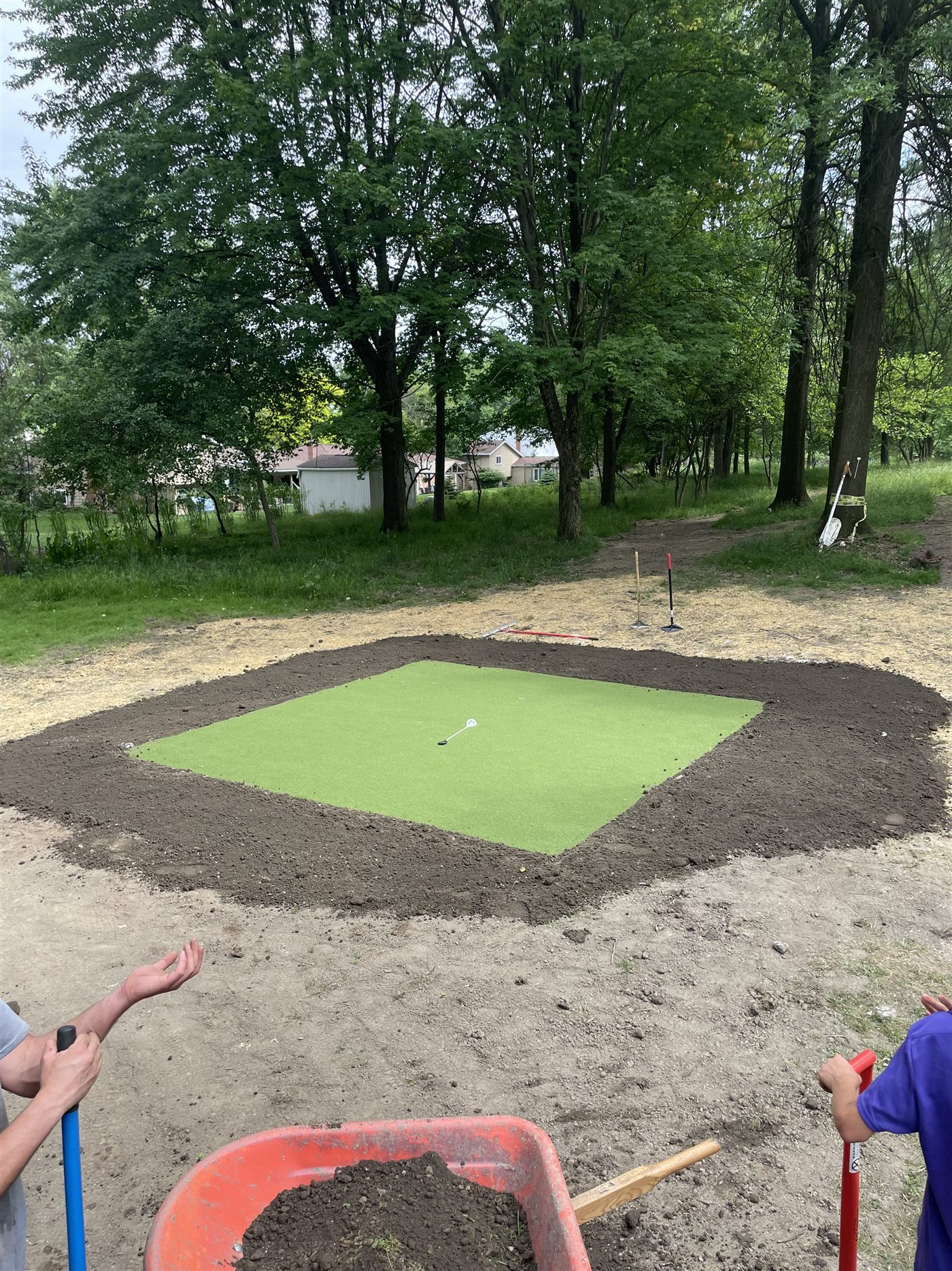 Private backyard putting green